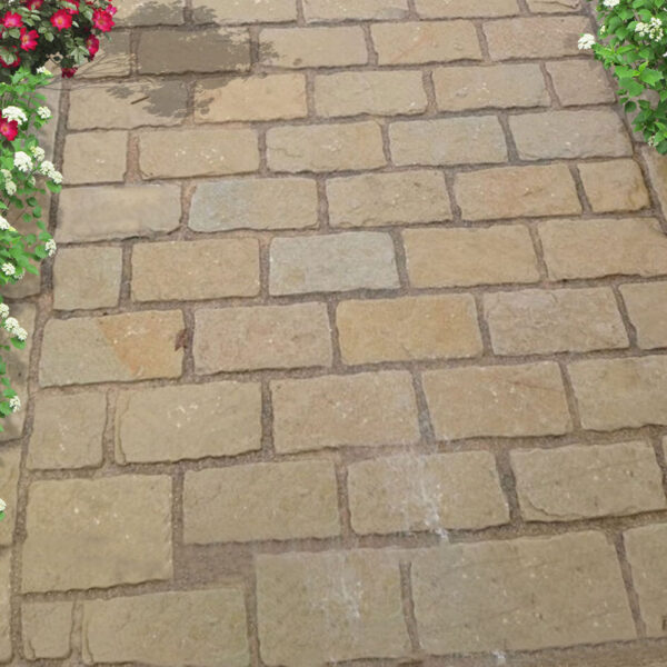 YELLOW LIMESTONE BLOCK PAVING